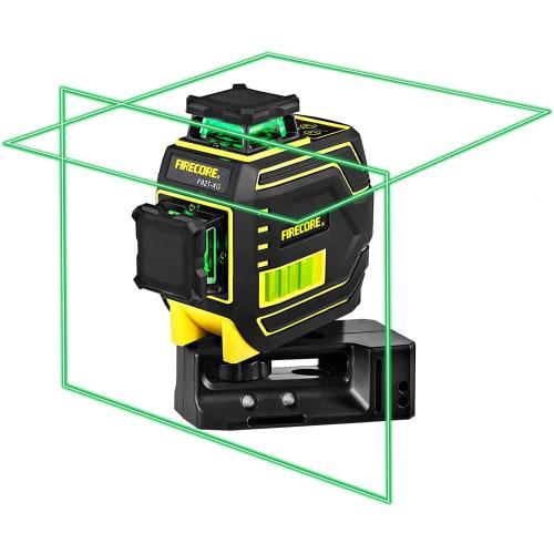 Firecore Laser Level, 2x360 Green, Green Laser Level with Cross Line, Large Square, Full Line Projection Model F92T-XG, Inclined Laser, Anti-Vibratio
