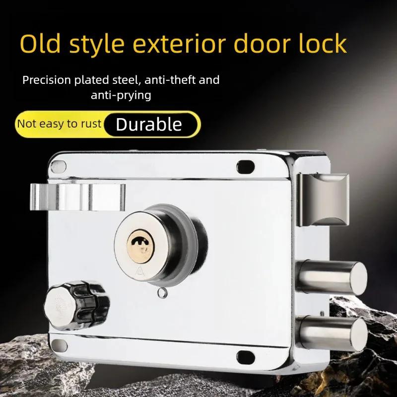Smooth Lock Antique Household Front Door House Padlocks Locking Accessories Universal Heavy-Duty Gear With Key