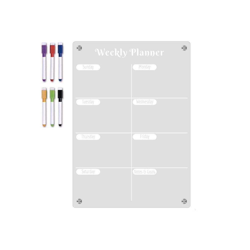 Klarer Monatskalender Memo Magnetische Planungs-Notiztafel Premium Notiz-Schwarzbrett-Set Küche