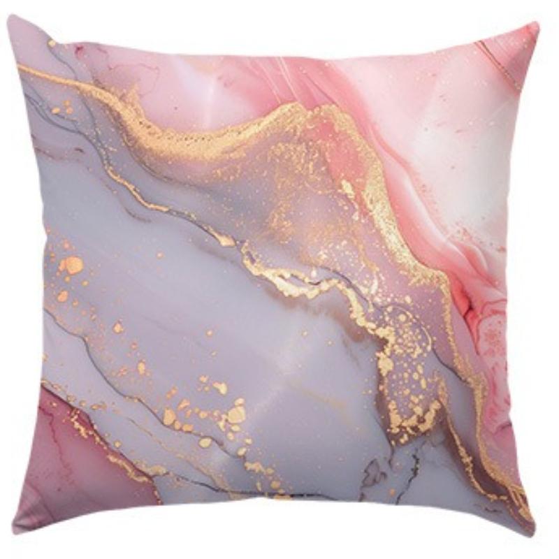 Pink Marble Vein Pillow Covers Pattern Cushion Covers Single Sided Decorative Soft Sofa Living Room Bedroom Home Modern Abstract