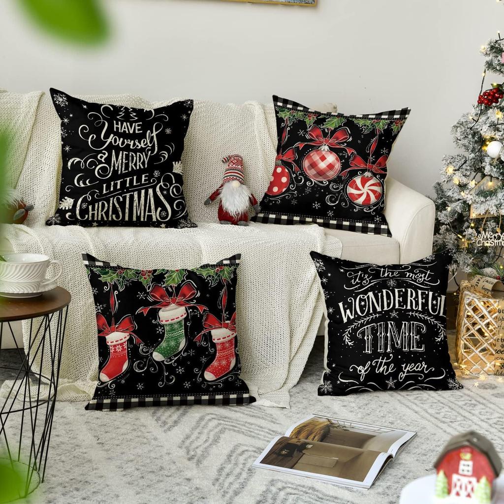 Neue Weihnachtskissenhülle Rentier Cartoon Druck Kissen Haus Sofa Kissen Schlafzimmer Wohnzimmer Kissen