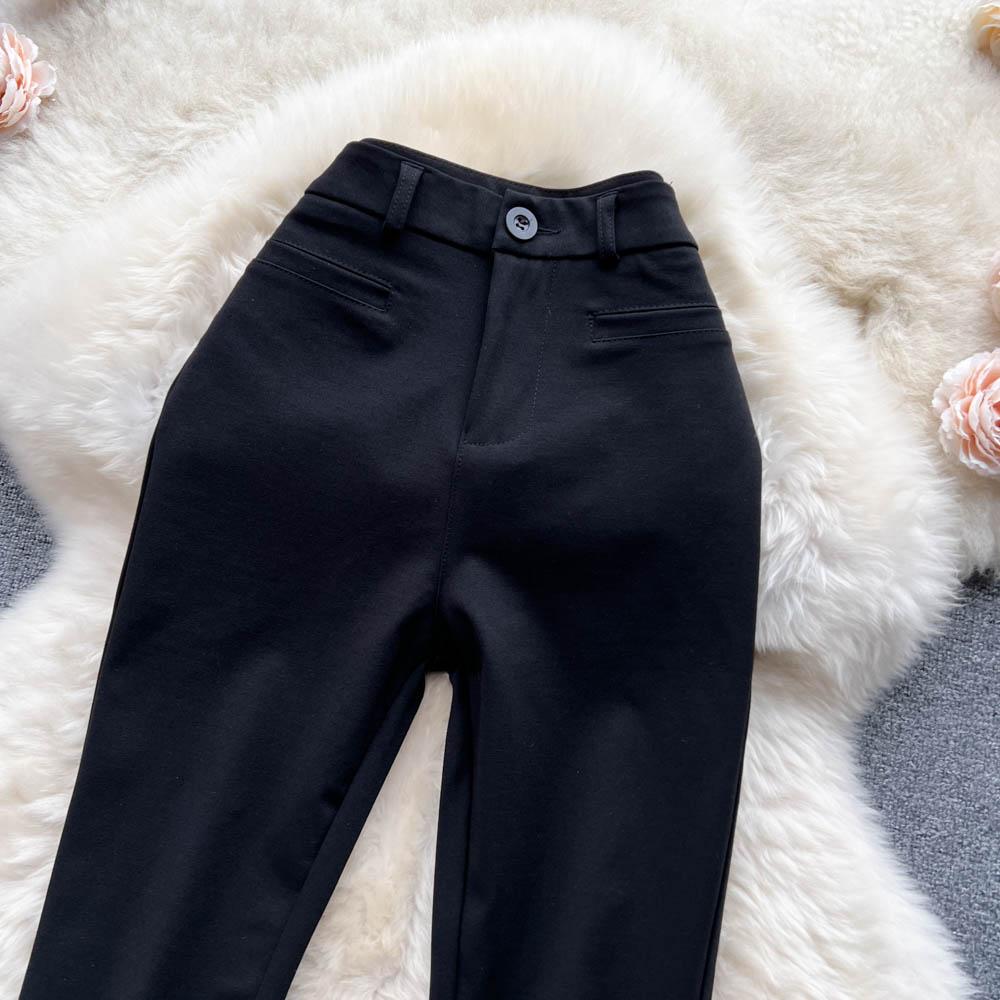 Autumn And Winter Retro Casual High Waist Drape Thin Wide Leg Bottoming Flared Pants