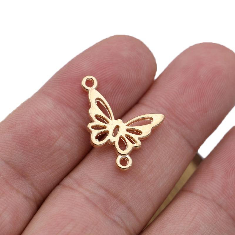 10Pcs Gold Color Butterfly Connectors For Jewelry Making Bracelet Diy Findings Accessories 23X18Mm