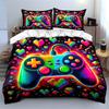 Colorful Gaming Controller Set Bedding Duvet Cover Set Duvet Cover Pillowcases (1 * Duvet Cover 2 * Pillowcases, without duvet insert)