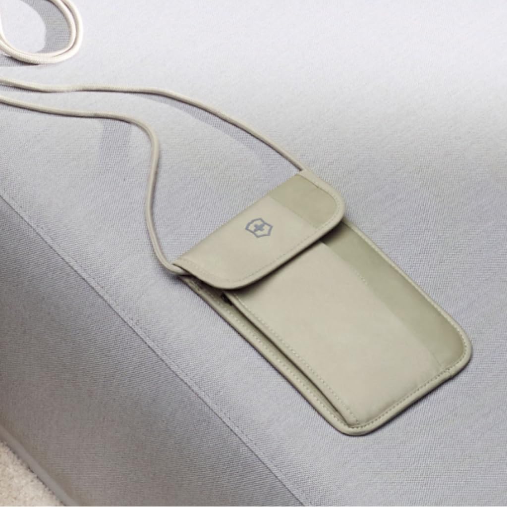 VICTORINOX Travel Essentials Security Neck Pouch with Passport Holder and Sand 653379 Valuables, Men's Wallet, Beige,