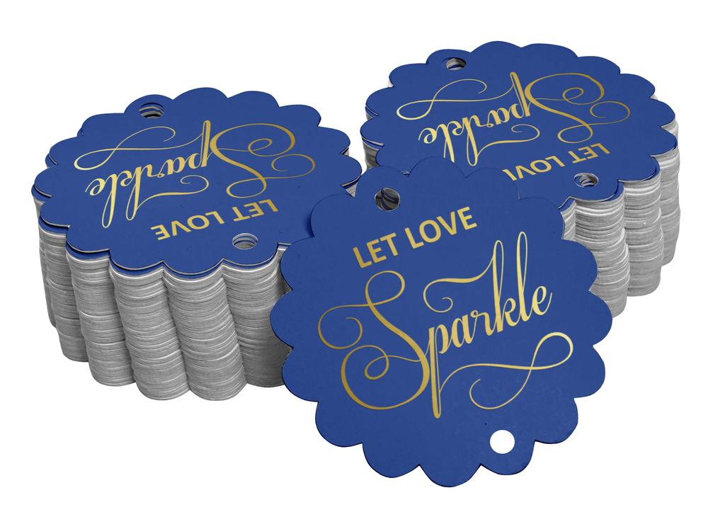 Inkdotpot 100 Pack Let Love Sparkle Wedding Favor Paper Tags Craft Real Gold Foil Hang