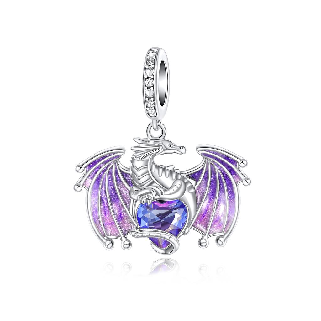 Elegant Copper Craft Flying Dragon Egg Zircon Pendant Jewellery Charms Bracelet Lovely Fine Plata Bead Women Gift