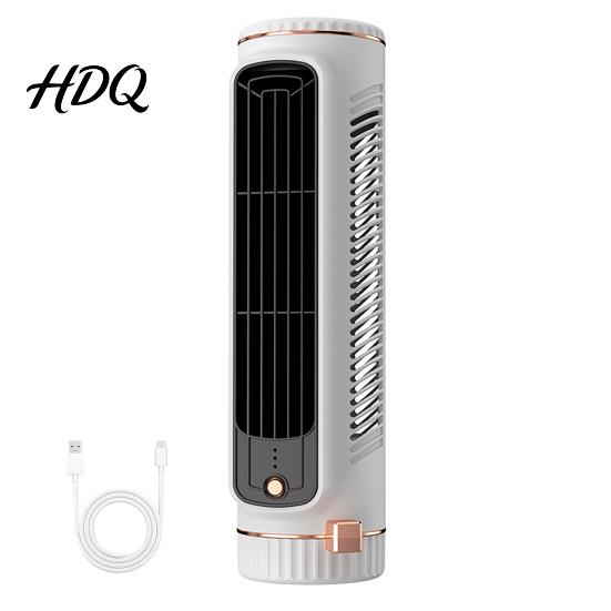 USB Rechargeable Fan Quiet Tower Fan, Cordless Desktop Portable Air Conditioner, Adjustable