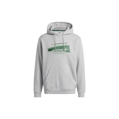 adidas Originals Geprägter 4.0 Hoodie Buchstabenlogo-Druck Locker Langärmlig Kapuzensweatshirt Herren-Hoodies Grau IK7657