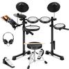 CAHAYA Electronic Drum Set with Drum Stool, Headphones, Two Pedals, Mesh Design, MIDI Function, Two Drumsticks, Music Storage, Drumstick Holder, 350 S