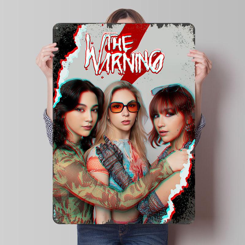 Het Waarschuwingsband Portret Poster Aangepaste Muurkunst Vintage Metalen Borden Retro Blikken Bord voor Man Cave Bureau Decoratie Kamer Ornamenten