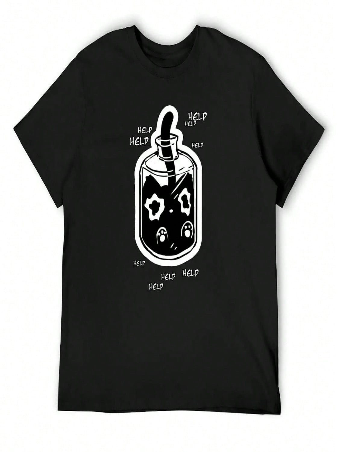 Bottled Cat T-Shirt Oversized T Shirt Vintage Tshirts For unisex S разноцветный