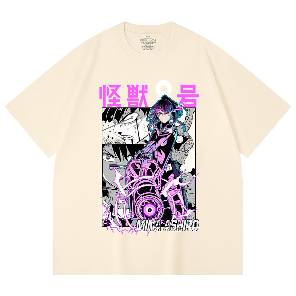 

230 Gsm 100% Cotton Kaiju No 8 V15 Mina Print Unisex Heavy Cotton T Shirt XS абрикосовый