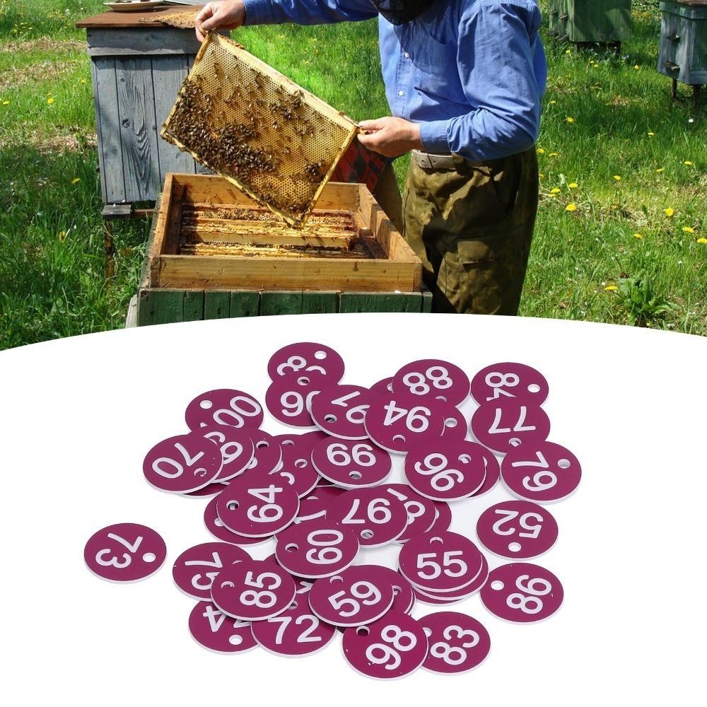50Pcs Numbered 51-100 Numbered Labels Round Shape Animal Husbandry Tags  Beekeeping