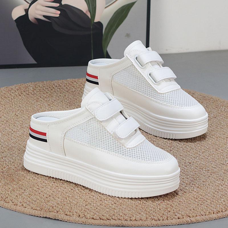 Fashion 7CM Women Summer Air Mesh Chunky Sneakers Sandals Platform Wedge Flats Sandals Slides Shoes Mules Shoes Women Breathable