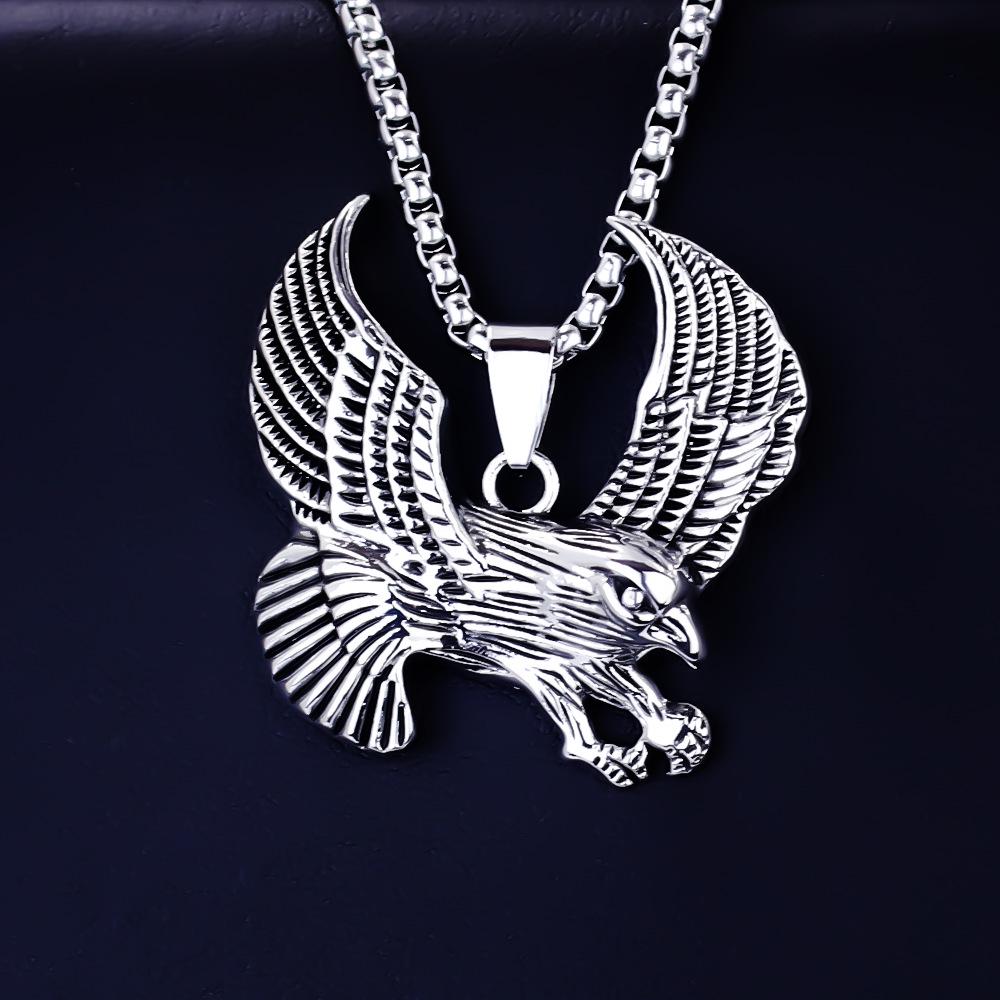 European Viking Titanium Steel Rune Necklace with Stainless Steel Spearhead and Compass Pendant