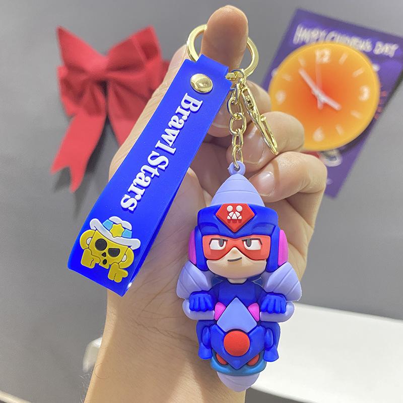Cartoon Character Keychain with Silicone Strap and Metal Ring Durable Key Holder for Car Keys Bag Accessories Gift