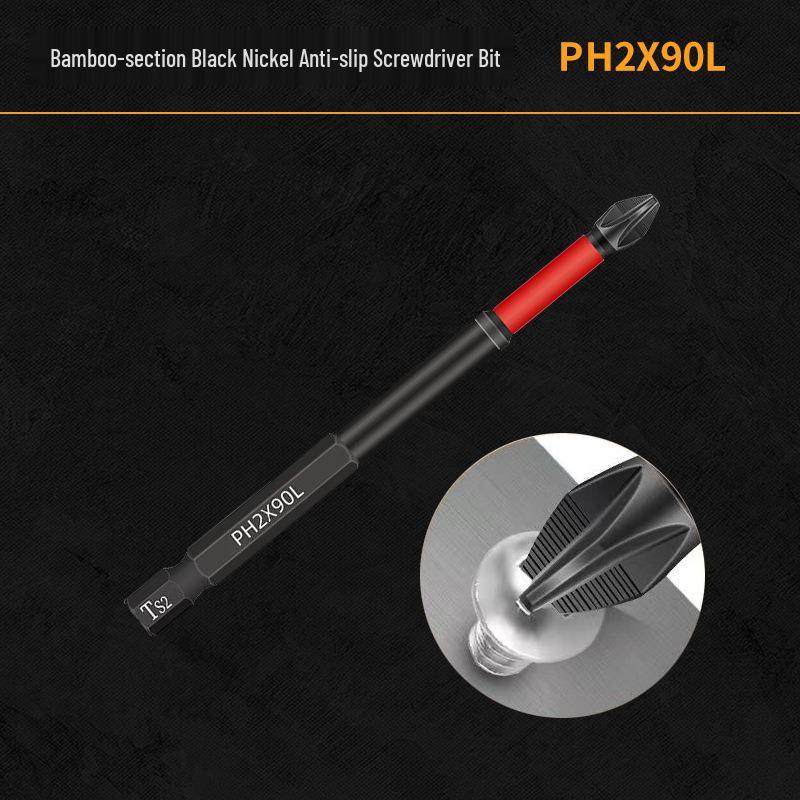 Shock-resistant Magnetic Phillips Screwdriver Bits with Anti-slip Teeth