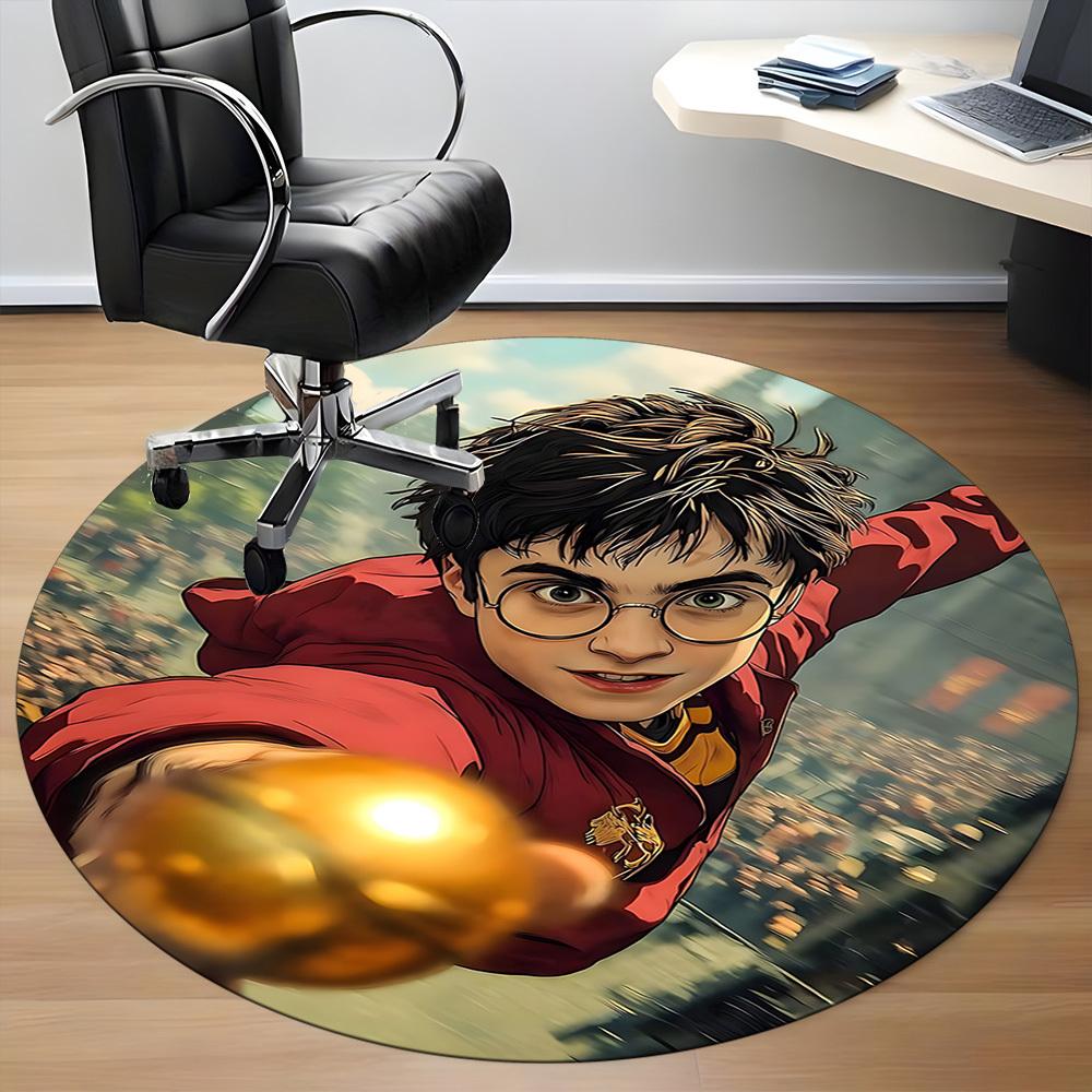1pc Harry Potter Gryffindor Wand Office Round Area Rug, Under Office Chairs Bedroom Living Room Home Decor a1022281