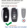 SANRILY Handmade Leather Key Fob Cover for Lincoln Continental MKC MKZ MKX 2017-2022, Navigator 2018-2022, Nautilus 2020-2022 Keyless 3/4/5 Button