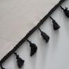 Primary Color Curtains with Black Tassels for Living Room Bedroom Home Bay Window Cotton Linen Finished Kitchen Tube Curtain