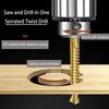 Titanium Coated HSS Twist Drill Bits Serrated Side Cutting Drill Bit Woodworking Electric Opening Hole Tools Saw Drill Set