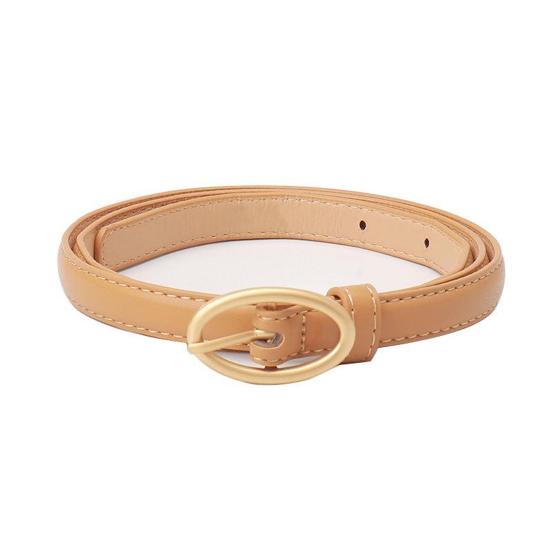 New Women's Belt Fashionable Versatile Candy Color Decorative Jeans Belt for Women Korean Style Oval Pin Buckle Thin Belt