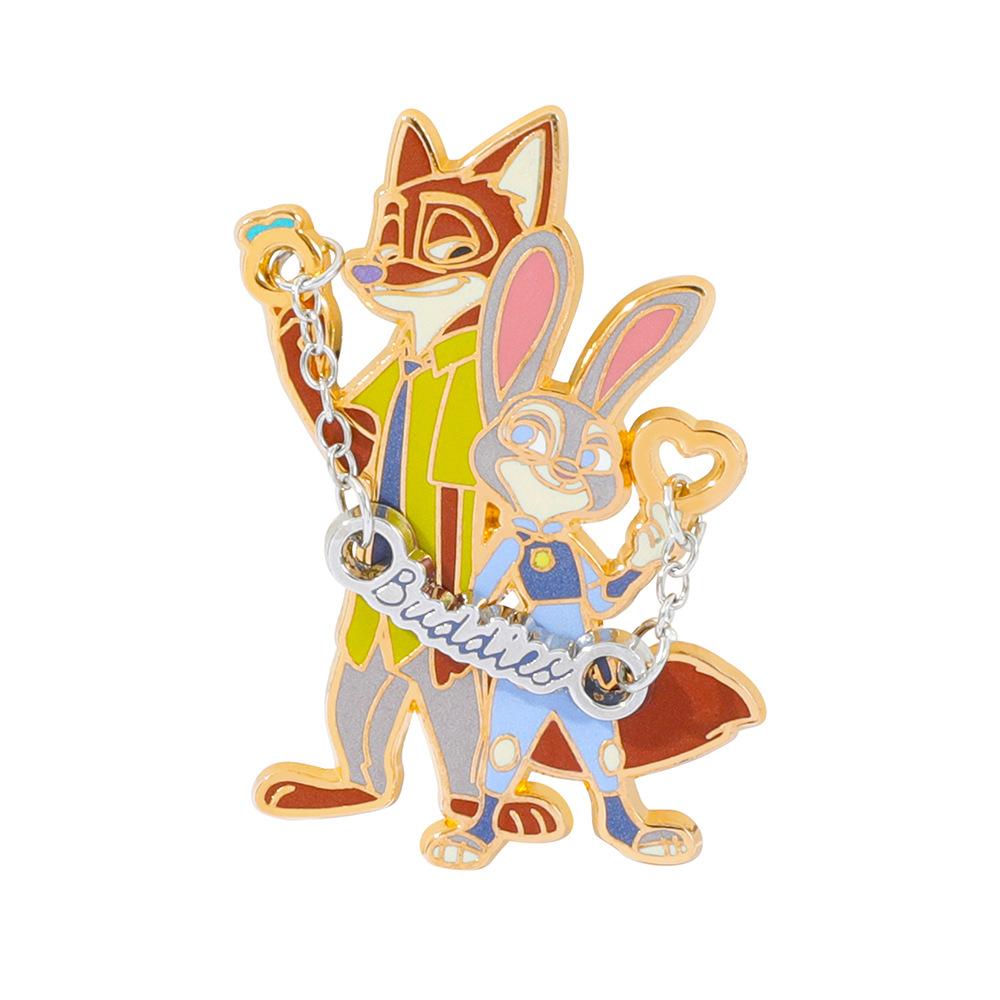 

Disney Zootopia Nick Judy Brooch Enamel Alloy Pin Cute Animal Couple Gift for Fans Fashion Accessories