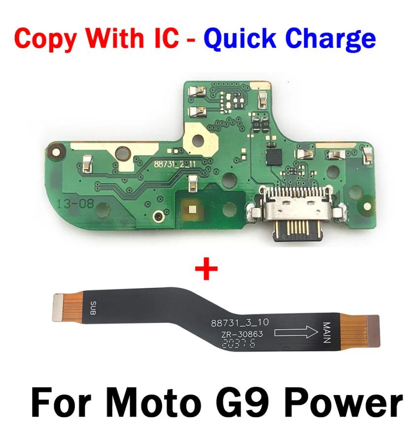 Getestet für Moto G6 G7 G8 G9 Play Plus Power G11 G111 USB Stromladeplatine Steckeranschluss Anschlussanschluss Dock mit Mainboard Flexkabel