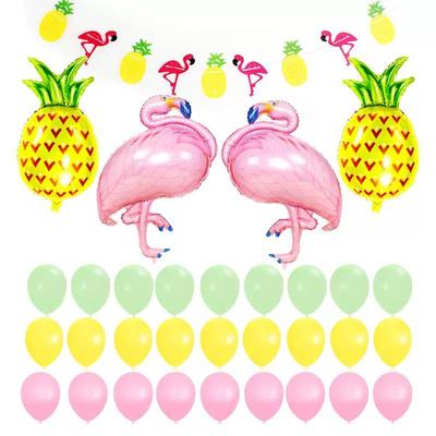 Flamingo Pineapple Balloons for Hawaiian Beach Summer Party