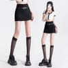 American Spicy Black Sexy High-Waist A-Line Midi Skirt for Plus Size Women