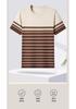 Antonio Summer Striped Business and Leisure Versatile Round Neck T-shirt for Men