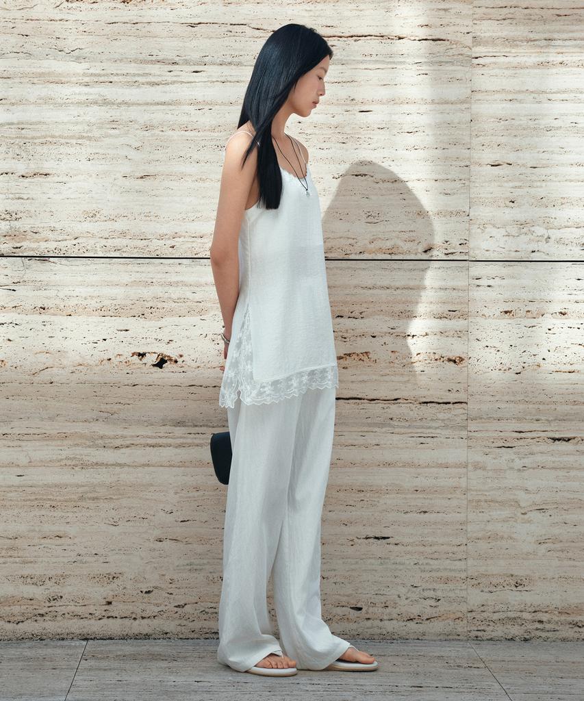 Siyajyu Sitp5282 Lace Silky Slip Top_White