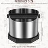 1Pc Coffee Knock Box Stainless Steel Espresso Knock Box Coffee Ground Knocks Boxes with Non-slip Base for Home Bar Kitchen Cafes
