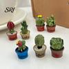 Magnetic Locker Accessory Cartoon Potted Cactus Fridge Magnet Resin 3D Mini Refrigerator Plants Kitchen Home Office Decoration Cabinet Decor