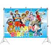 140. Amazon Nuova Banner Decorazioni Tema Felice Anime One Piece Tessuto di Sfondo Festa di Compleanno