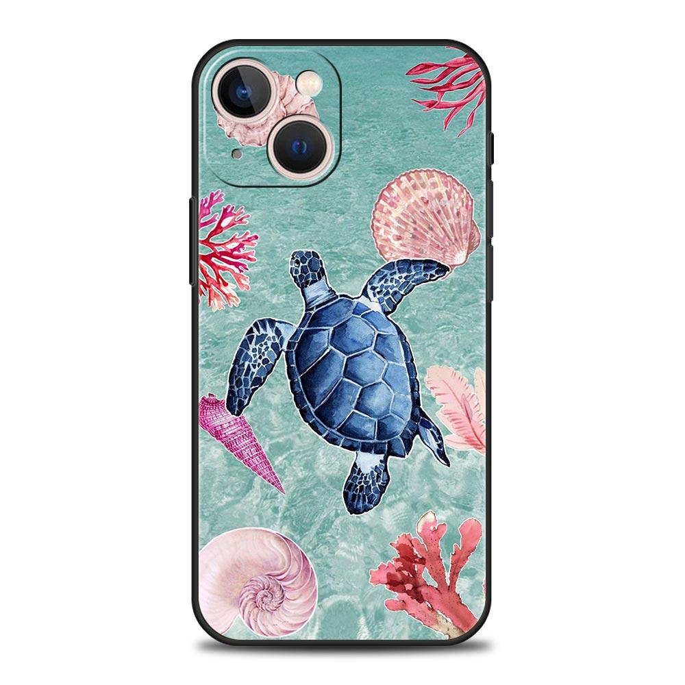 Phone Case For iPhone 17 16e 15 14 13 12 11 Pro Max SE 7 8 Plus Shell iPhone 16 Soft TPU Cover Ocean Life Theme
