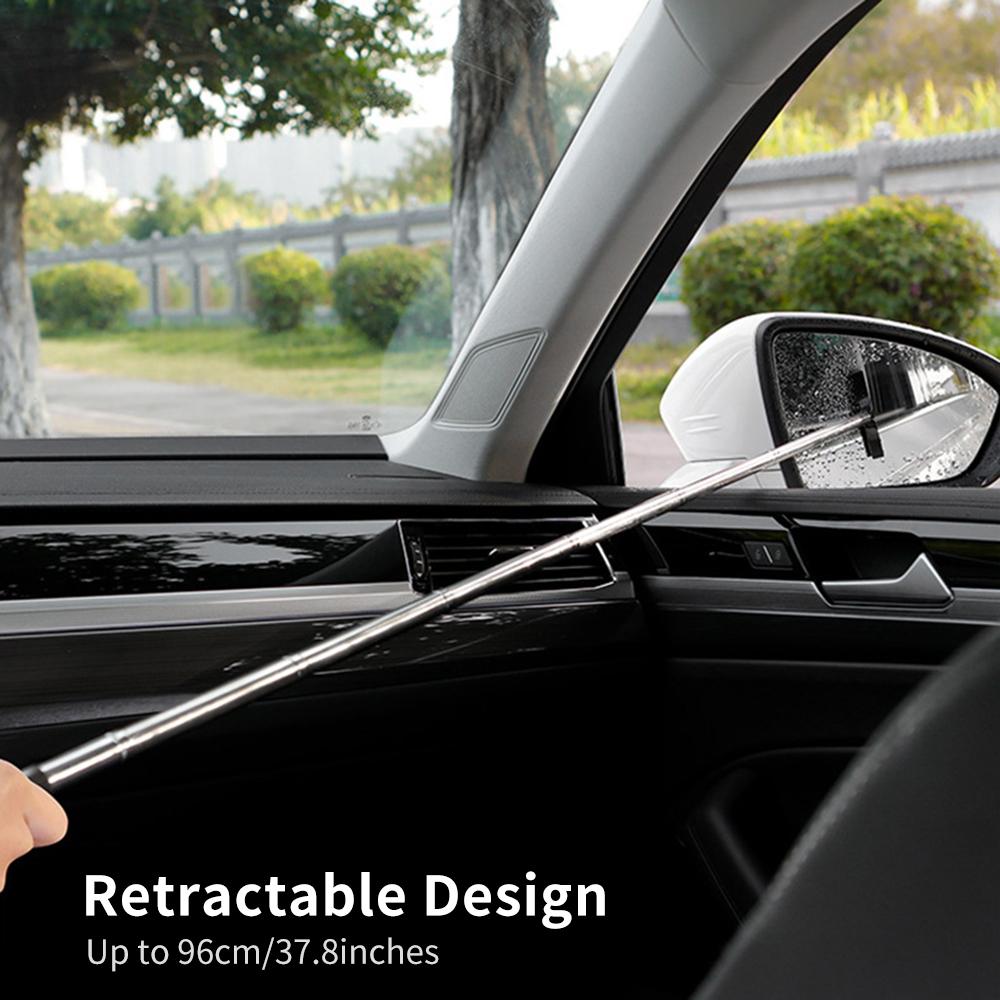 Auto Rückspiegelwischer, Teleskopischer Auto Spiegel Abzieher Tragbarer Seitenspiegel Abzieher Reinigungsbürste