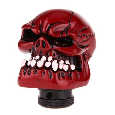 Kafatası Şekli Kafa Vites Topuzu Araba Modifikasyonu Spor Kol Vites Çubuğu Kırmızı Manuel Vites Çubuğu Otomobil Parçaları Dekorasyon