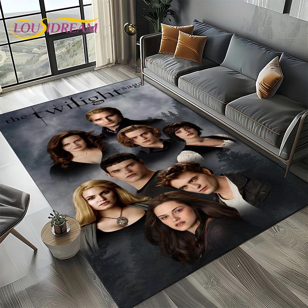 Twilight Saga Serie Edward Bella Film Teppich für Wohnzimmer Schlafzimmer Zuhause Sofa Dekoration, Kinder Teppich Rutschfeste Bodenmatte