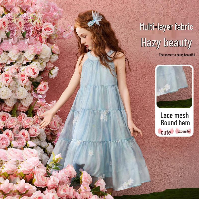 ASK JUNIOR Girls Halter Neck Summer Maxi Dress 160