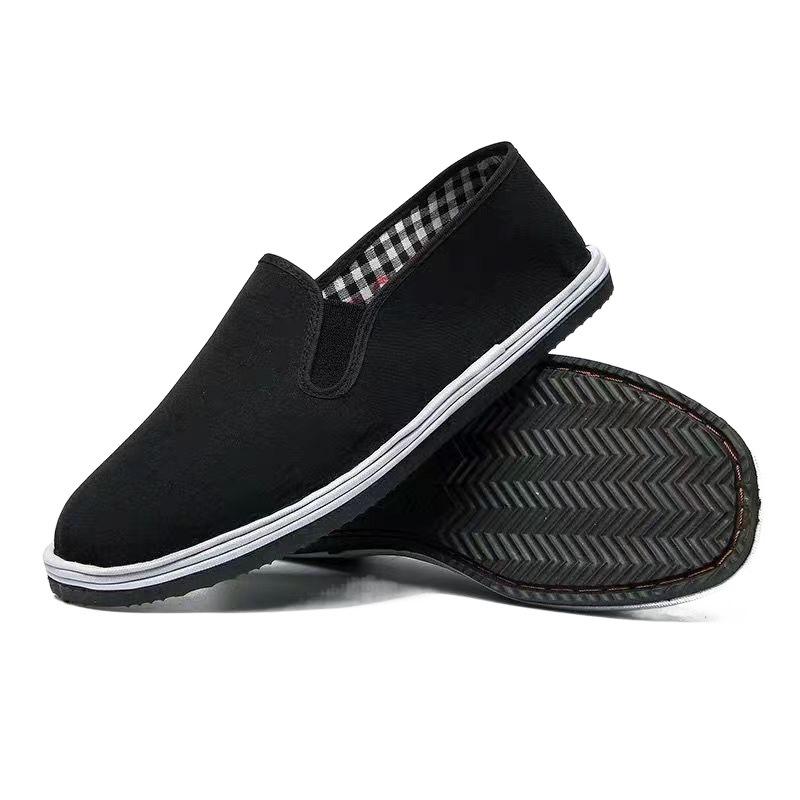 Pantofi de primăvară și toamnă pentru bărbați pantofi de pânză vechi Beijing pantofi pentru bărbați cu talpă de tendon de vită respirabili pantofi casual respirabili de pânză neagră pantofi simpli
