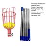 Fruit Picker Pole Telescopic Spliceable Rod with Basket Metal Extendable Picking Pole Garden Tool for Harvesting Apples Oranges Avocados from