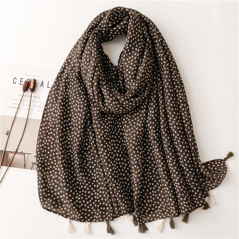 Women Spain Fashion Viscose Scarf Lovely Sunflower Tassel Shawl Wrap Neck Pashmina Stole Winter Foulard Bufandas Muslim Hijab