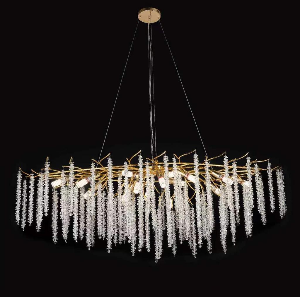 French Modern Crystal Branch Chandelier - Luxury Living Room Light