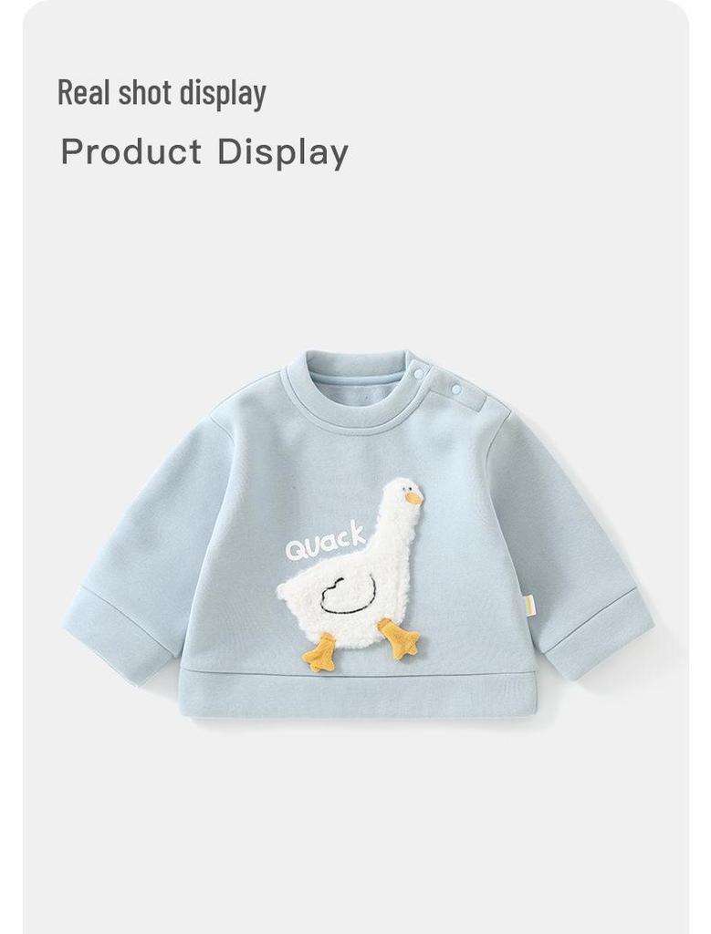 DUUDUU 2025 Koreanischer Herbst-Hoodie für Kinder mit Fleece-Futter