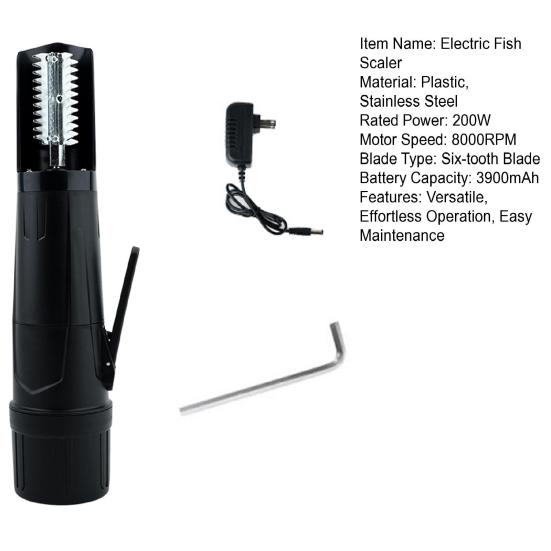 Electric Fish Scaler Adjustable Speed Electric Fish Scale Remover Safe Fish Descaling Tool for Kitchen Outdoor Use