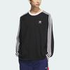 Adidas Originals Classic Series Striped Comfortable Loose Fit Long Sleeve T-Shirt Men Tops Black White KE5824