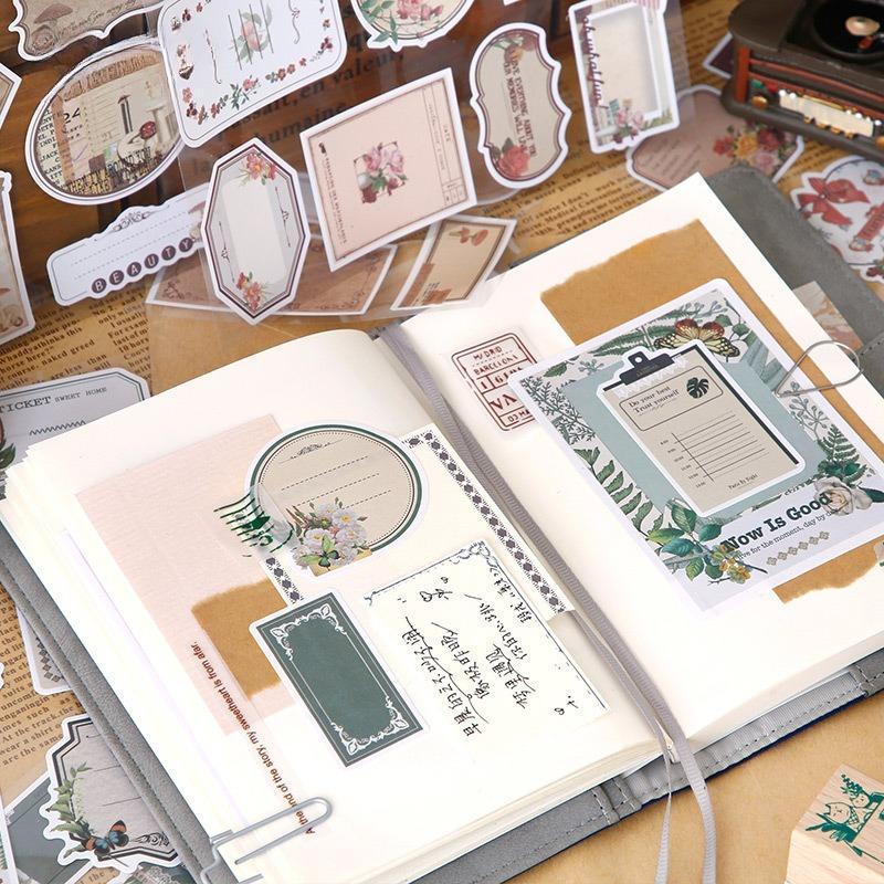 26pcs/1 lot Sticker Pack The 'Time Remains the Same' Series - Retro-Themed Irregular Shouzhi Decorative Materials