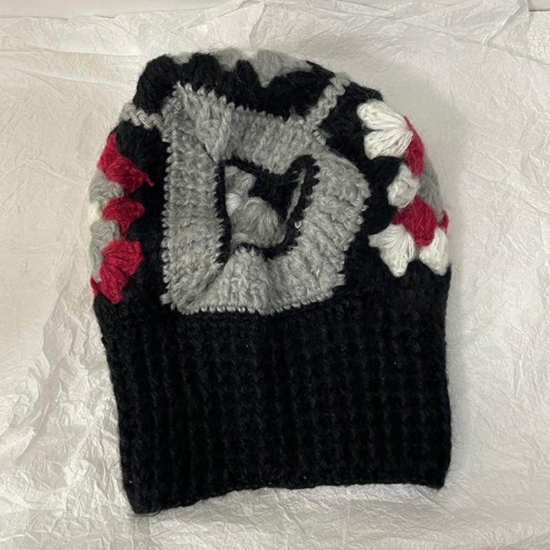 Dzianinowa kominiarka z wzorem kwiatowym dla uczniów, dorosłych. Wiatroszczelna czapka zimowa, ochrona szyi. Dla nastolatków, utrzymująca ciepło. Czapka rowerowa